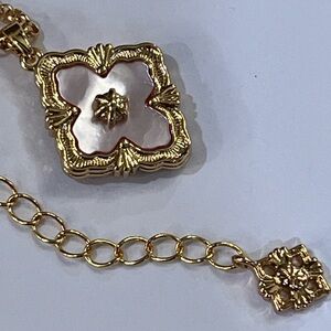 Pink and Gold Double Sided Pendant Necklace